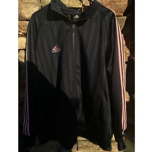 Vintage pink stripe Adidas track jacket